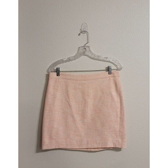 J.Crew Neon Coral Tweed Pencil Skirt Sz 6 - Picture 1 of 4